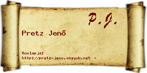 Pretz Jenő névjegykártya